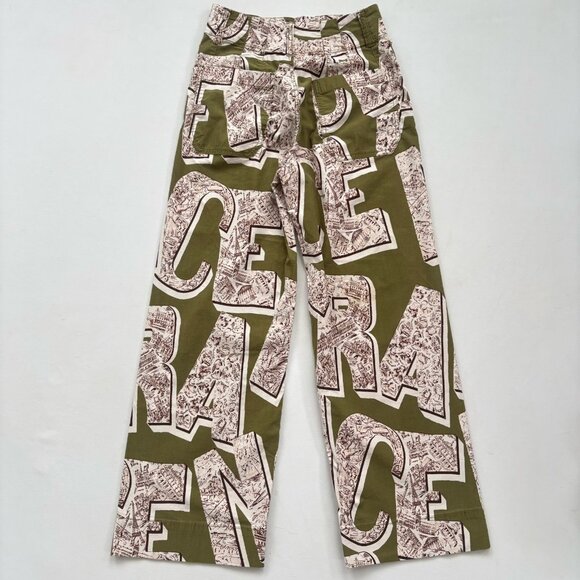 Anthropologie Maeve Women’s 24 The Colette Cropped Wide-Leg Pants Letters Print - Picture 4 of 13